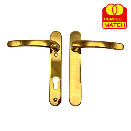 Blank External Lever Lever French Door Multipoint Handles – 92mm PZ Sprung 122mm Screw Centres