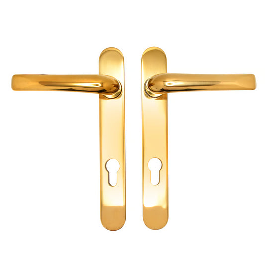 Grade 304 Stainless Steel Lever Lever UPVC Multipoint Door Handles - 92mm PZ Sprung 122mm Screw Centres