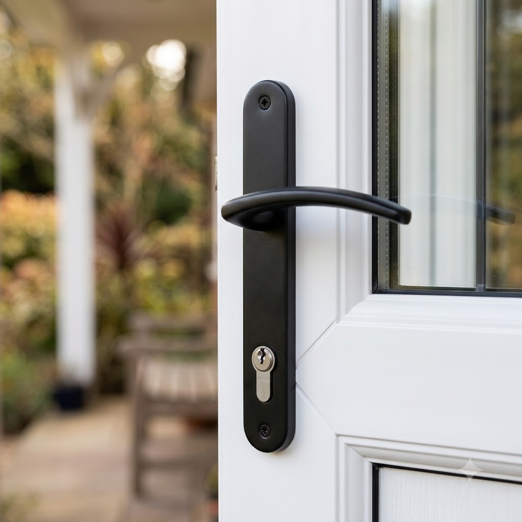 Traditional Style Lever Lever UPVC Multipoint Door Handles - 92mm PZ Sprung 210mm Screw Centres