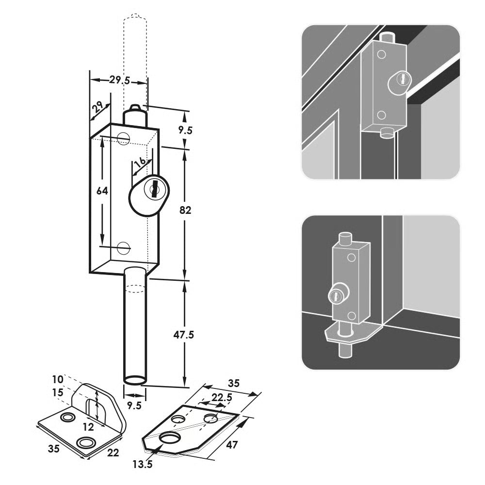 Multi Purpose Patio Door Bolt