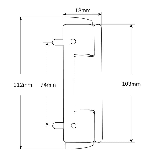 UPVC Butt Hinge 112mm