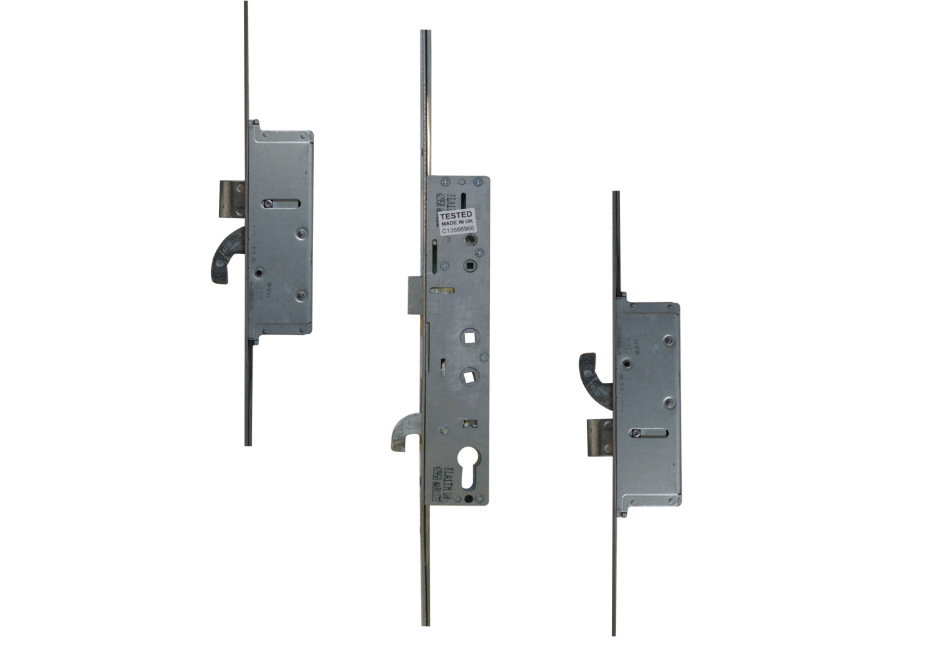8 Lever Operated Latch & Hookbolt Twin Spindle - 2 Hook 2 Bolt