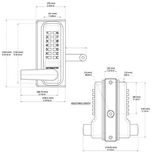 Superlock RapidReset Digital Keypad Gate Lock - Double Sided (LEAD TIME: 2-3 DAYS)