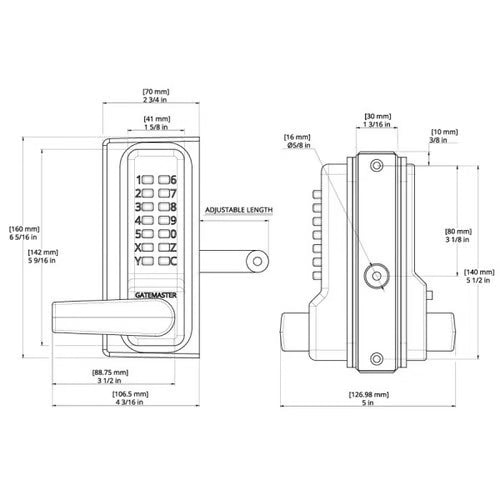 Superlock RapidReset Digital Keypad Gate Lock - Single Sided (LEAD TIME: 2-3 DAYS)
