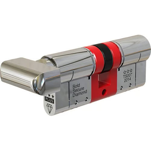 Euro Key & Turn Cylinders British Standard Kitemarked TS007 3* - Brass or Chrome Finish
