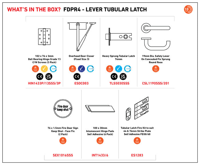 Residential Fire Door Pack - Lever Tubular Latch