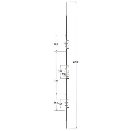 Latch Deadbolt 2 Hooks 2 Anti Lift Pins 4 Rollers Double Spindle Multipoint Door Lock