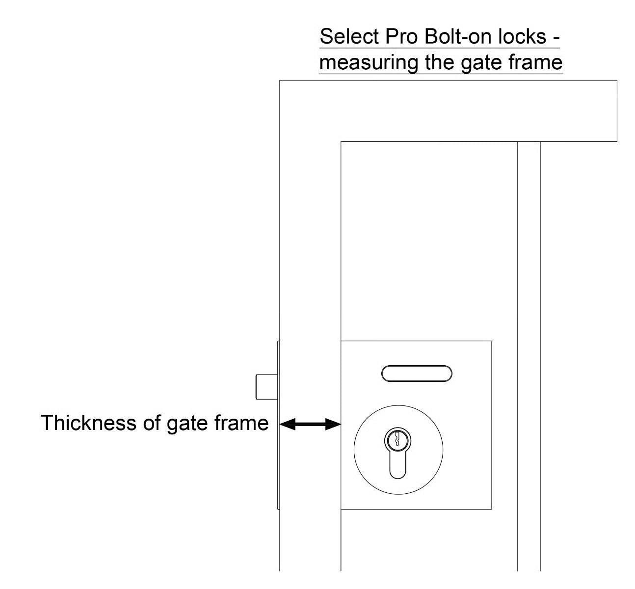 Bolt on Gate Deadlocking Latch - Suits 40-60mm Box Sections