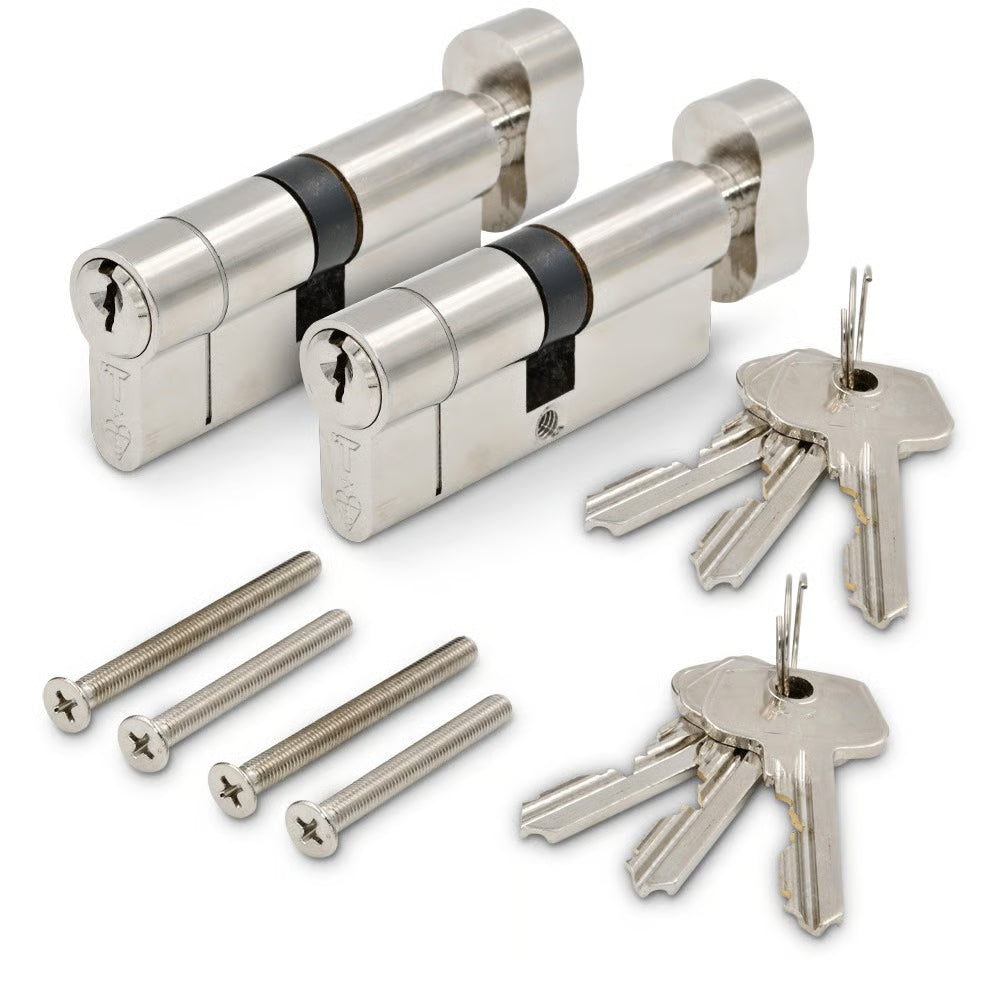 Euro Key & Thumbturn Cylinders British Standard Kitemarked TS007 1* - Keyed Alike Pairs