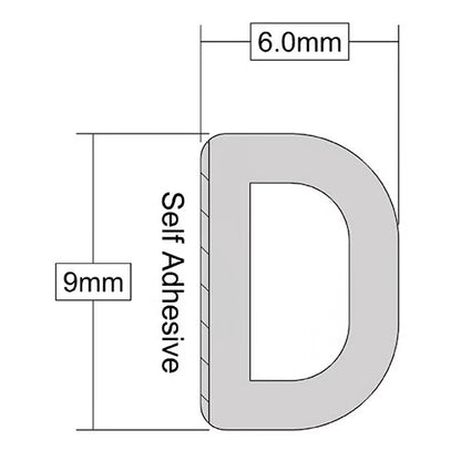 D Strip Self Adhesive EPDM Rubber