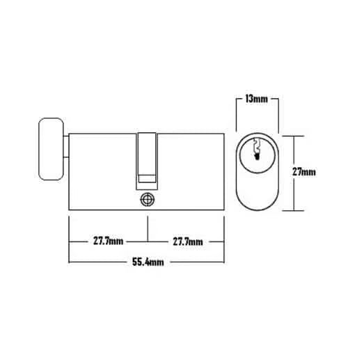 Oval Key and Turn Cylinders for Patio Doors