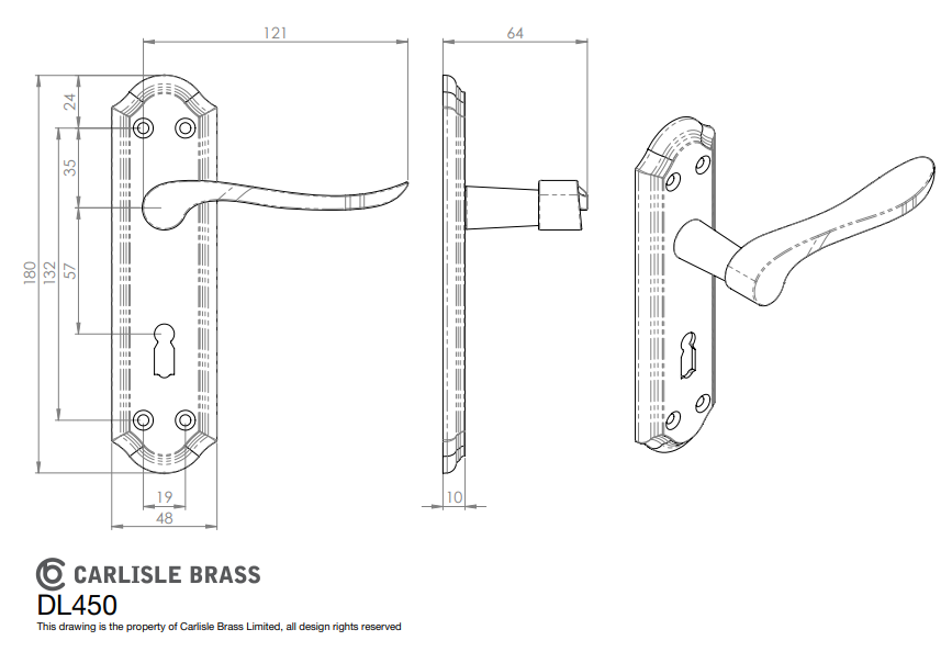Lytham Lever on backplate