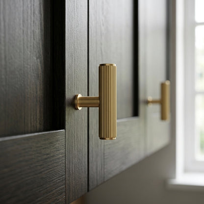 Crispin Reeded T-bar Cupboard Knob