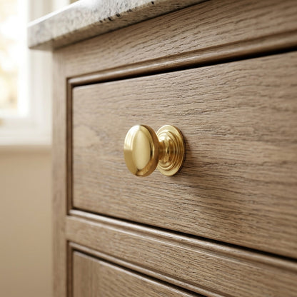 Waltz Round Cupboard Knob on Stepped Rose