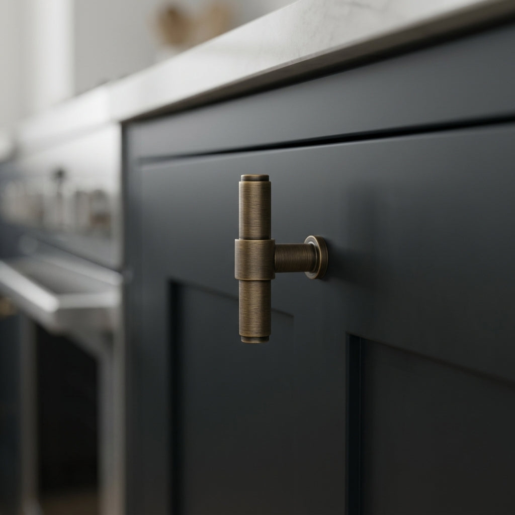 Kingston Plain T-Bar Cupboard Knob 80mm Length