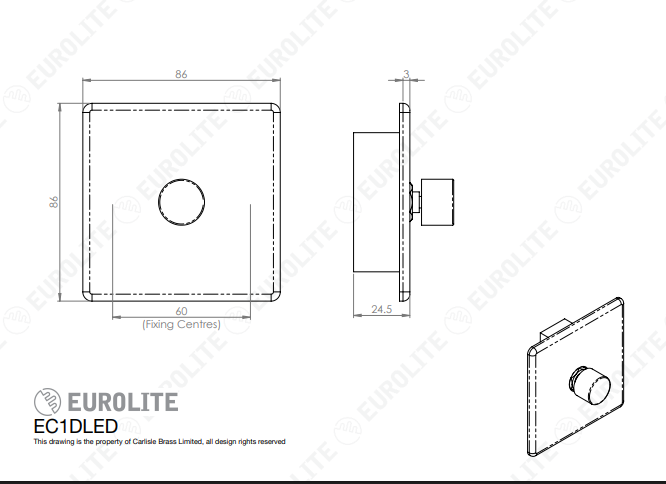Concealed 3mm 1-4 Gang Dimmer - LED