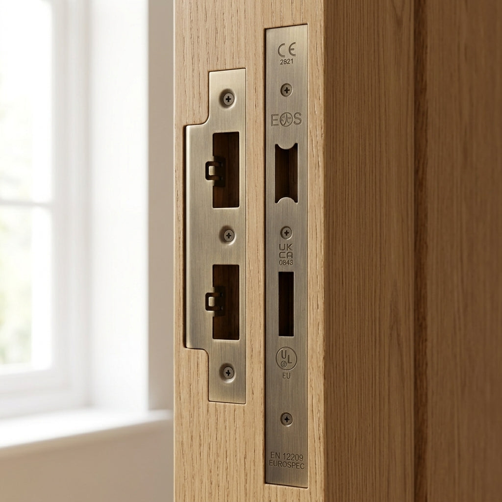 Forend Strike & Fixing Pack To Suit Din Euro Sash/Bathroom Lock