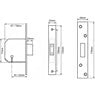 3G114E British Standard Mortice Deadlock with Microswitch