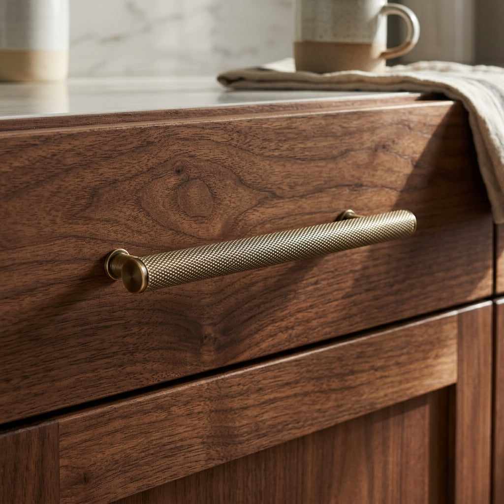 Crispin Knurled T-bar Cupboard Pull Handle