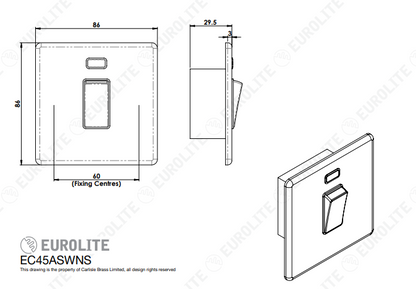 Concealed 3mm 45Amp Switch with Neon Indicator