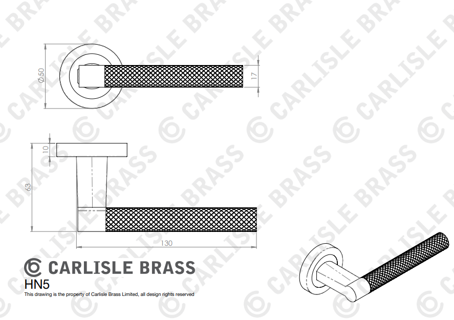 Hey Rete lever handle on threaded round rose
