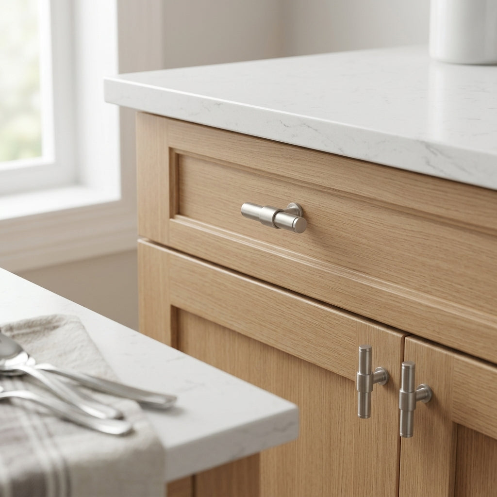 Kingston Plain T-Bar Cupboard Knob 80mm Length