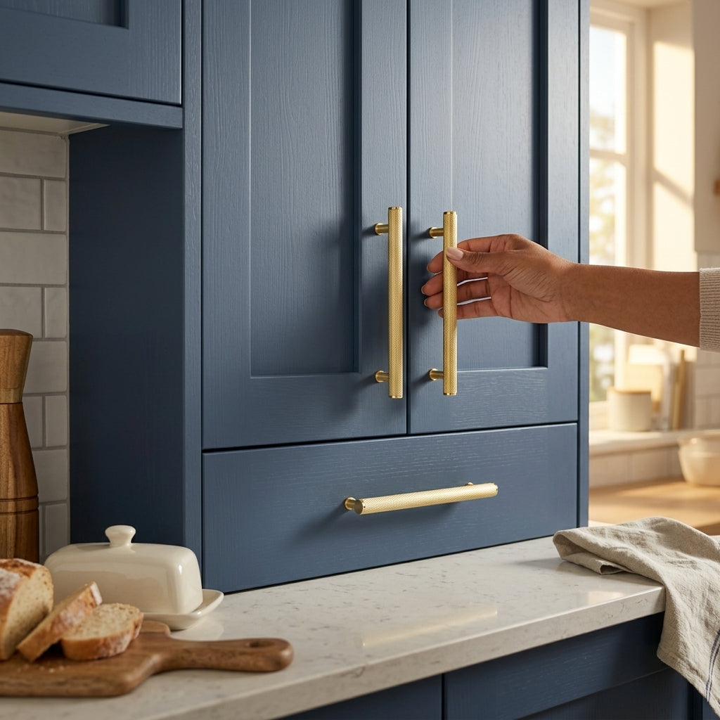 Crispin Knurled T-bar Cupboard Pull Handle