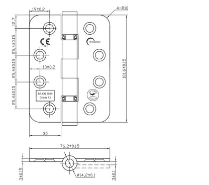 SS 316 External Hinge