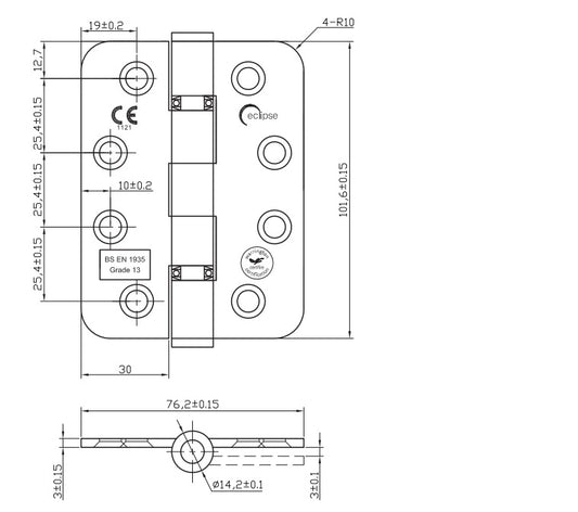 SS 316 External Hinge