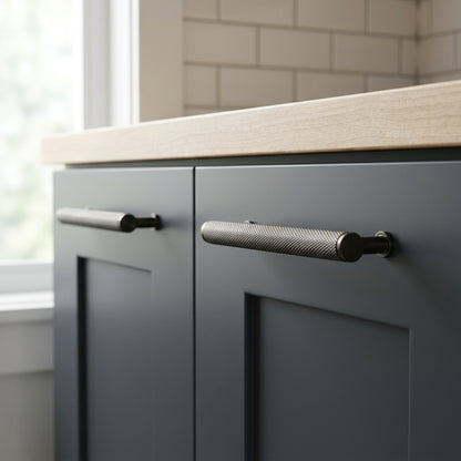 Crispin Knurled T-bar Cupboard Pull Handle