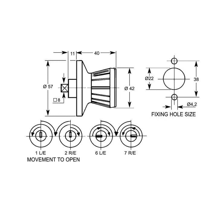 1605 Locking Knob Handle