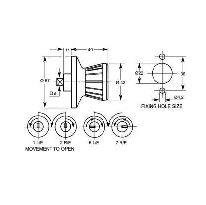 1605 Locking Knob Handle