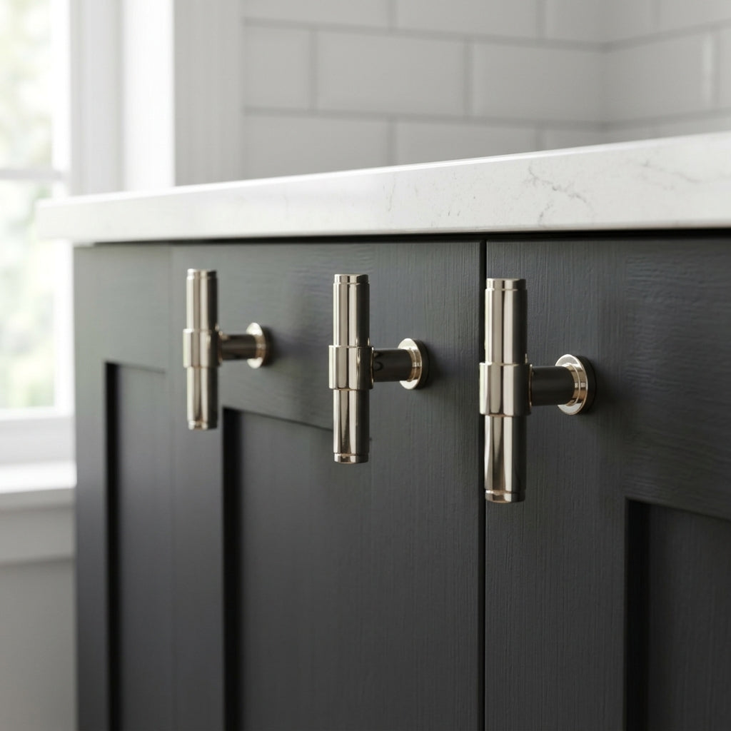 Kingston Plain T-Bar Cupboard Knob 80mm Length