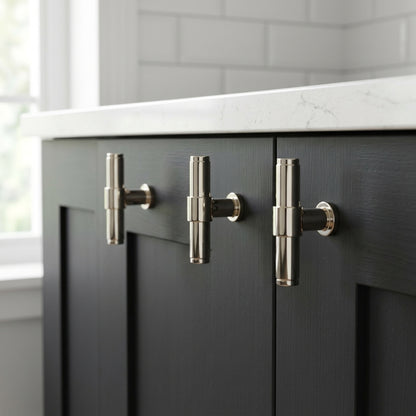 Kingston Plain T-Bar Cupboard Knob 80mm Length