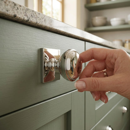 Quantock Cupboard Knob on Square Backplate