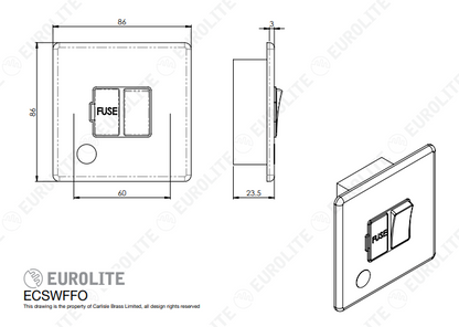 Concealed 3mm Switched Fuse Spur With Flex Outlet