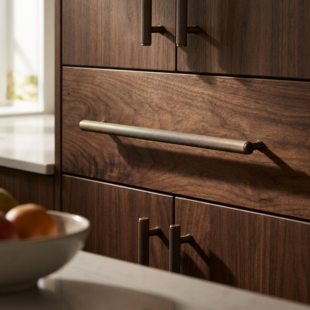 Crispin Knurled T-bar Cupboard Pull Handle