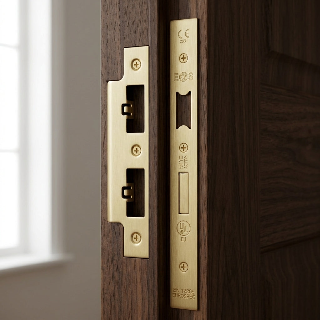 Forend Strike & Fixing Pack To Suit Din Euro Sash/Bathroom Lock
