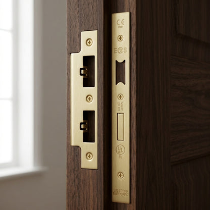 Forend Strike & Fixing Pack To Suit Din Euro Sash/Bathroom Lock