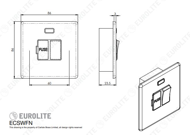 Concealed 3mm Switched Fuse Spur With Neon Indicator
