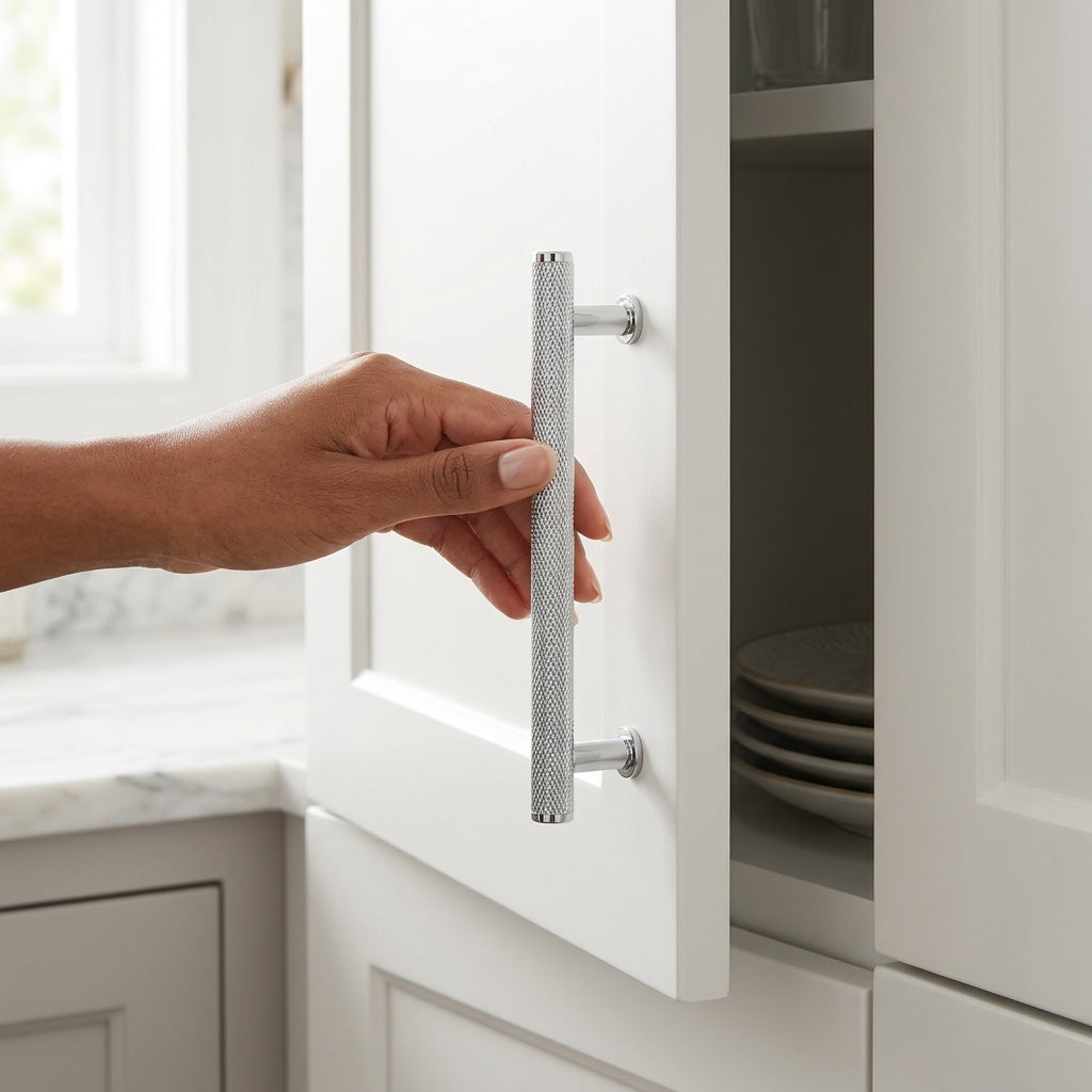 Crispin Knurled T-bar Cupboard Pull Handle