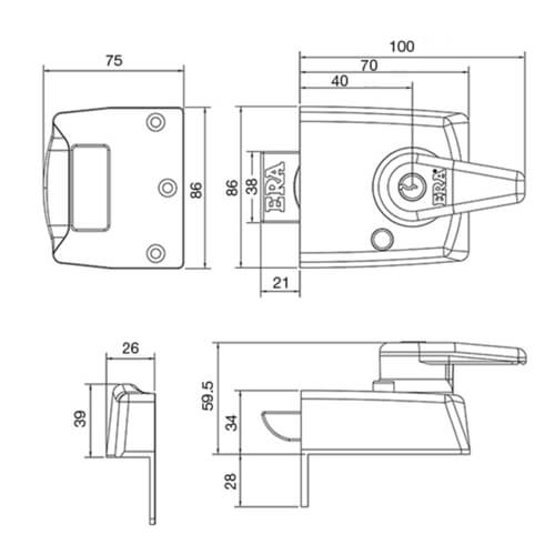 1930 BS3621:2007 High Security Nightlatch