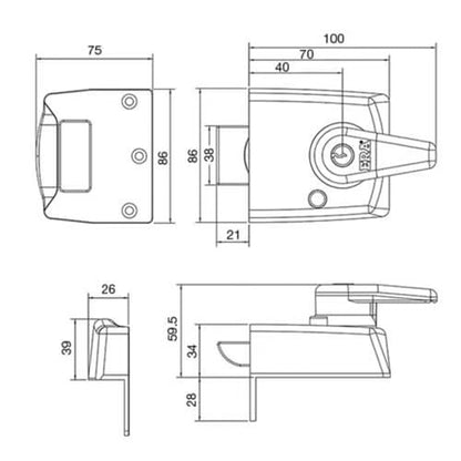 183 Double Locking Nightlatches 40mm