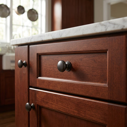 Waltz Round Cupboard Knob on Stepped Rose