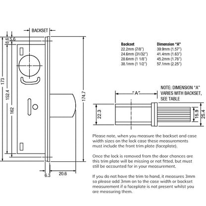 1850 Screwin Swing Deadbolt Case for Metal Doors