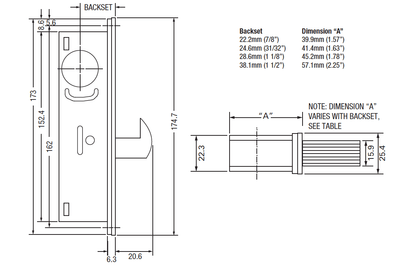 1850 Screwin Hookbolt Case for Metal Doors
