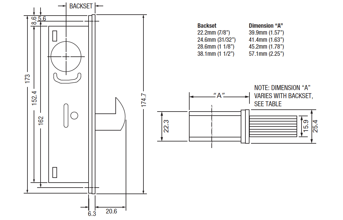 850 Screwin Hookbolt Case for Metal Doors