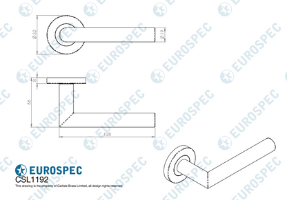 Treviri Mitred Round Bar Lever on Sprung Rose