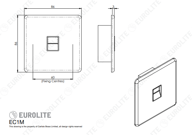 Concealed 3mm Telephone Master