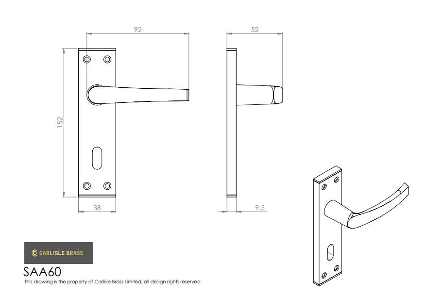 Aluminium MIAL Lever on backplate
